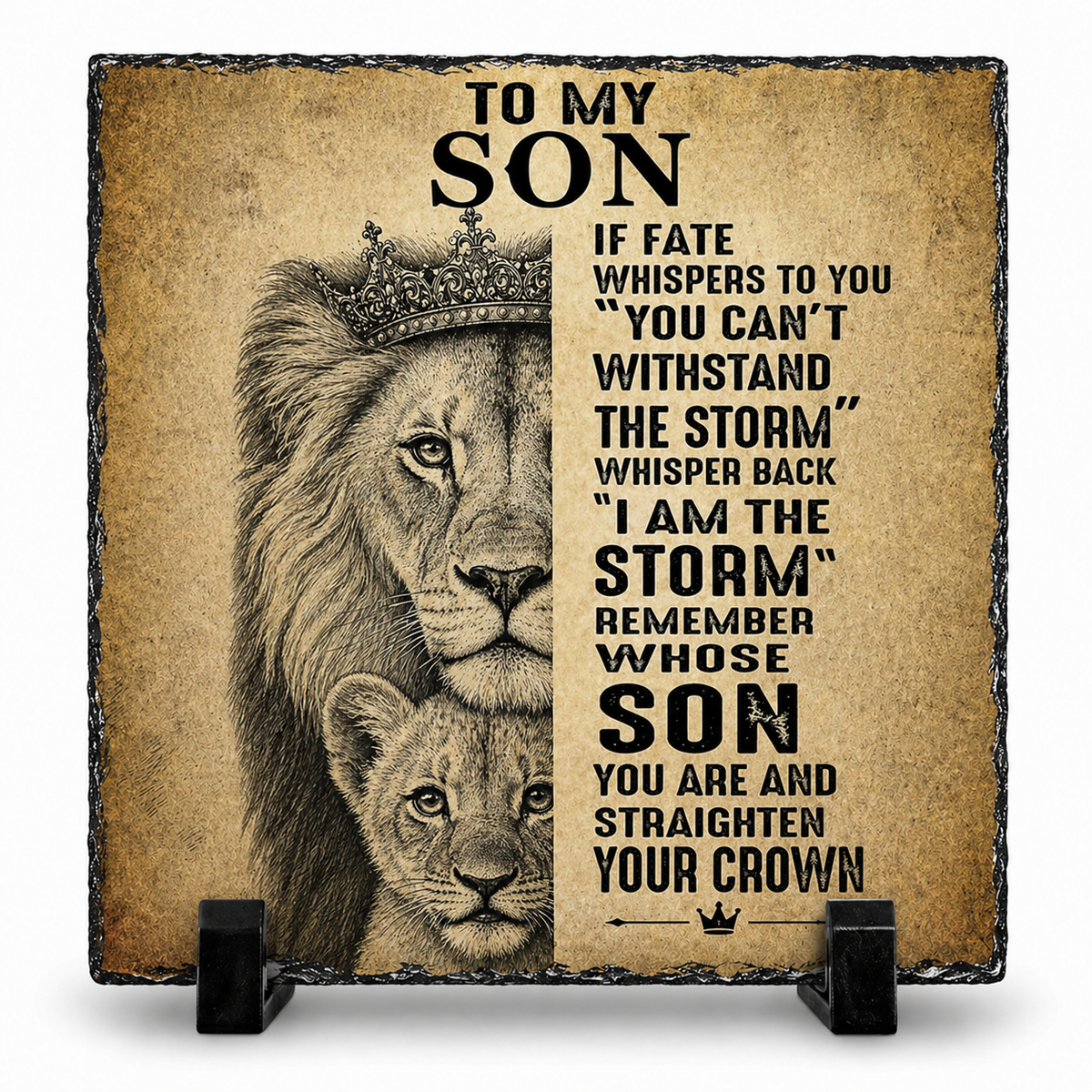 To My Son Rock Slate Gift – 20cm x 20cm Inspirational Keepsake Plaque | Motivational Gift for Son | Unique Gift South Africa