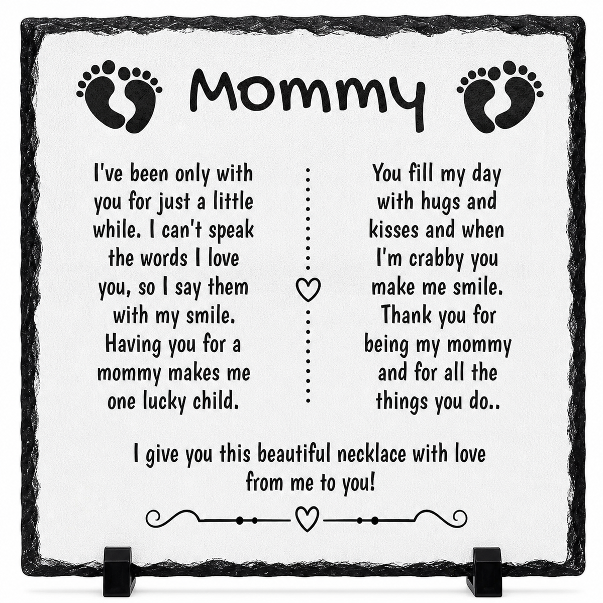 Mommy Gift from Baby Rock Slate – New Mom Keepsake Plaque | Baby to Mom Gift, Mother’s Day Gift, First Time Mom Gift (20x20cm)