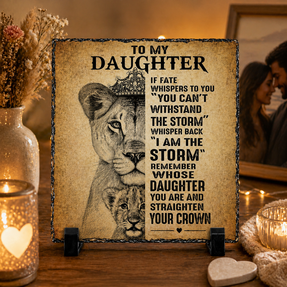 To My Daughter Rock Slate Gift – 20cm x 20cm Inspirational Keepsake Plaque | Motivational Gift for Daughter | Unique Gift South Africa