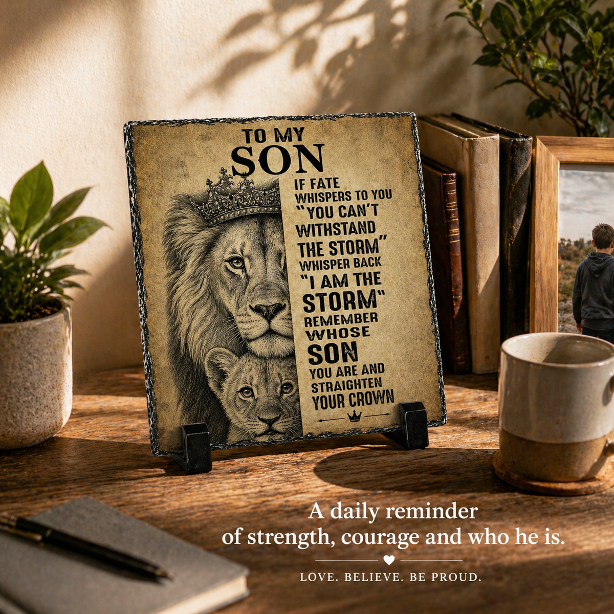 To My Son Rock Slate Gift – 20cm x 20cm Inspirational Keepsake Plaque | Motivational Gift for Son | Unique Gift South Africa