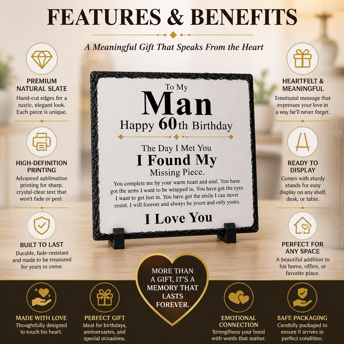 Mommy Gift from Baby Rock Slate – New Mom Keepsake Plaque | Baby to Mom Gift, Mother’s Day Gift, First Time Mom Gift (20x20cm)